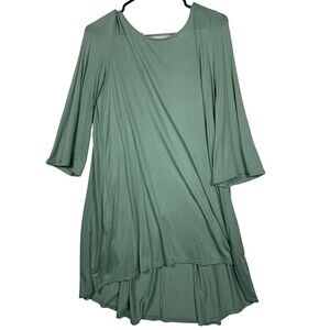 4th and Ocean Dress Women XL Green A line Bell Sleeve Draped Open Back Moss NWT